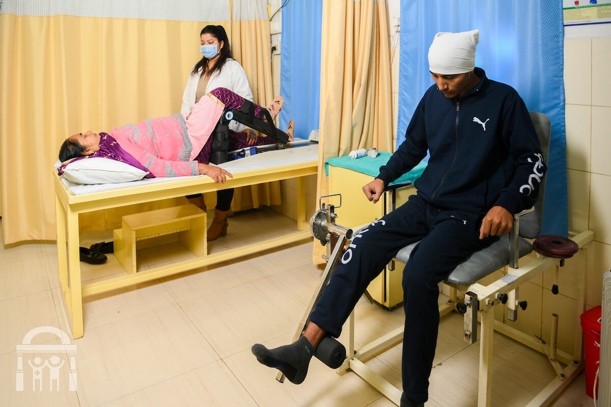Physiotherapy department patients in treatment at Guru Nanak Mission Hospital Dhahan Kaleran near Banga in Punjab